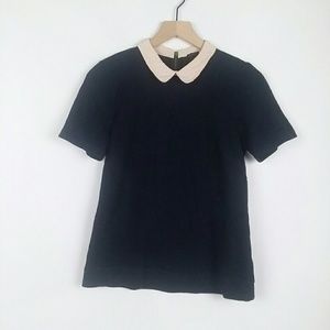 J. Crew silk peter pan collar knit short sleeve